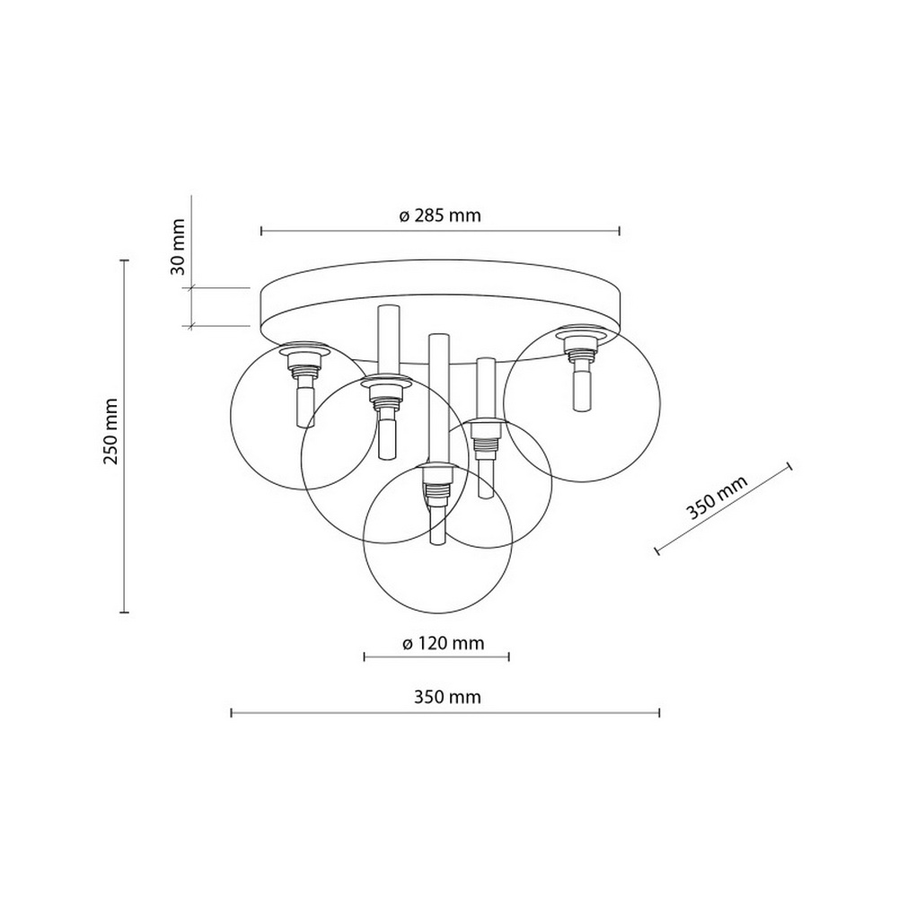Світильник стельовий TK-lighting NILOS G9 5х6Вт IP20 чорно-золотий ( 758 )