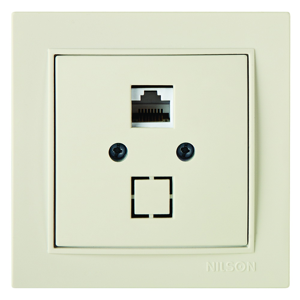 Розетка Nilson Thor кремова комп'ютерна CAT5e RJ45 ( 27121044 ) Розетка Nilson Thor кремова комп'ютерна CAT5e RJ45 ( 27121044 )