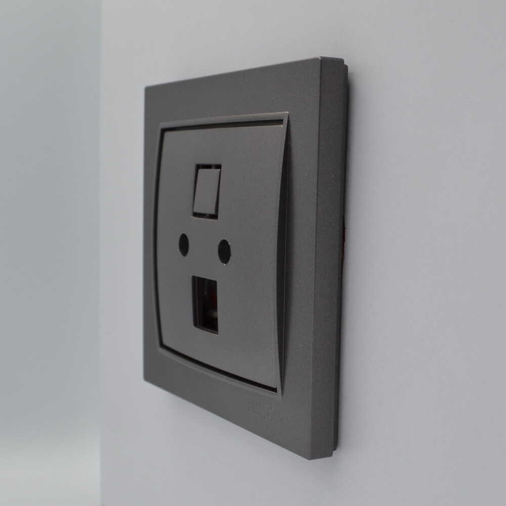 Розетка Nilson Thor антрацит комп'ютерна без модуля ( 27161042 )