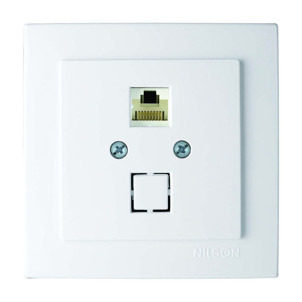 Розетка Nilson Touran біла комп'ютерна  CAT5e RJ45 ( 24111044 )