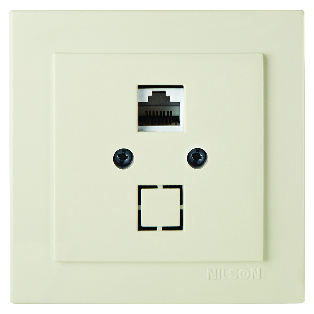 Розетка Nilson Touran кремова комп'ютерна CAT6e RJ45 ( 24121045 )
