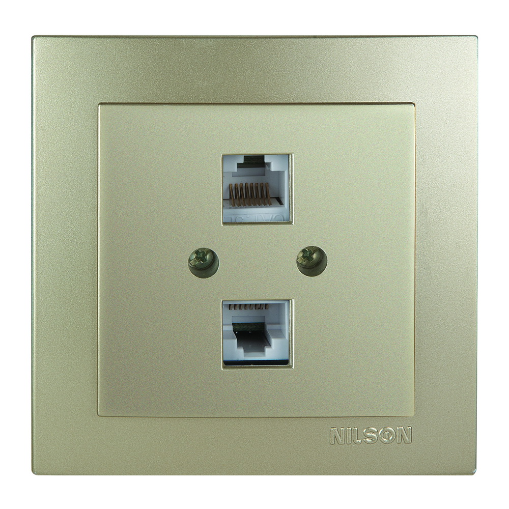 Розетка Nilson Touran золото комп'ютерна 2-на CAT5e RJ45 ( 24151046 )