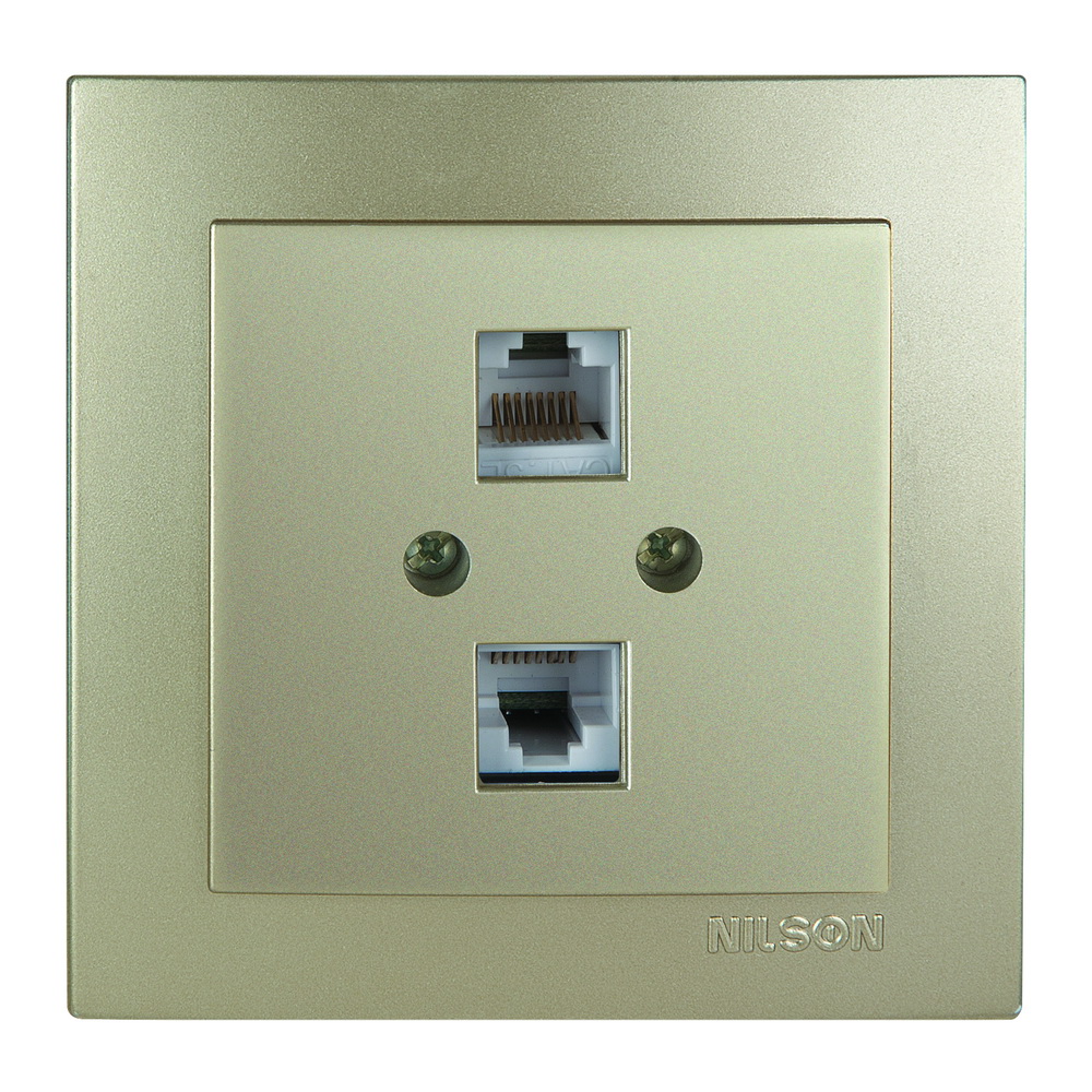 Розетка Nilson Touran золото комп'ютерна 2-на CAT6e RJ45 ( 24151047 )