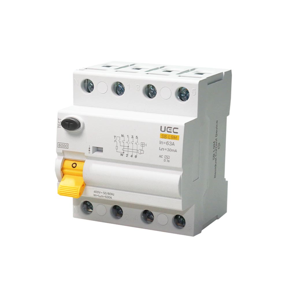 Устройство защитного отключения SB-L9M 4P 63A 30mA Тип AC 6kA UEC ( RCCB61-4-063-030-AC ) Устройство защитного отключения SB-L9M 4P 63A 30mA Тип AC 6kA UEC ( RCCB61-4-063-030-AC )