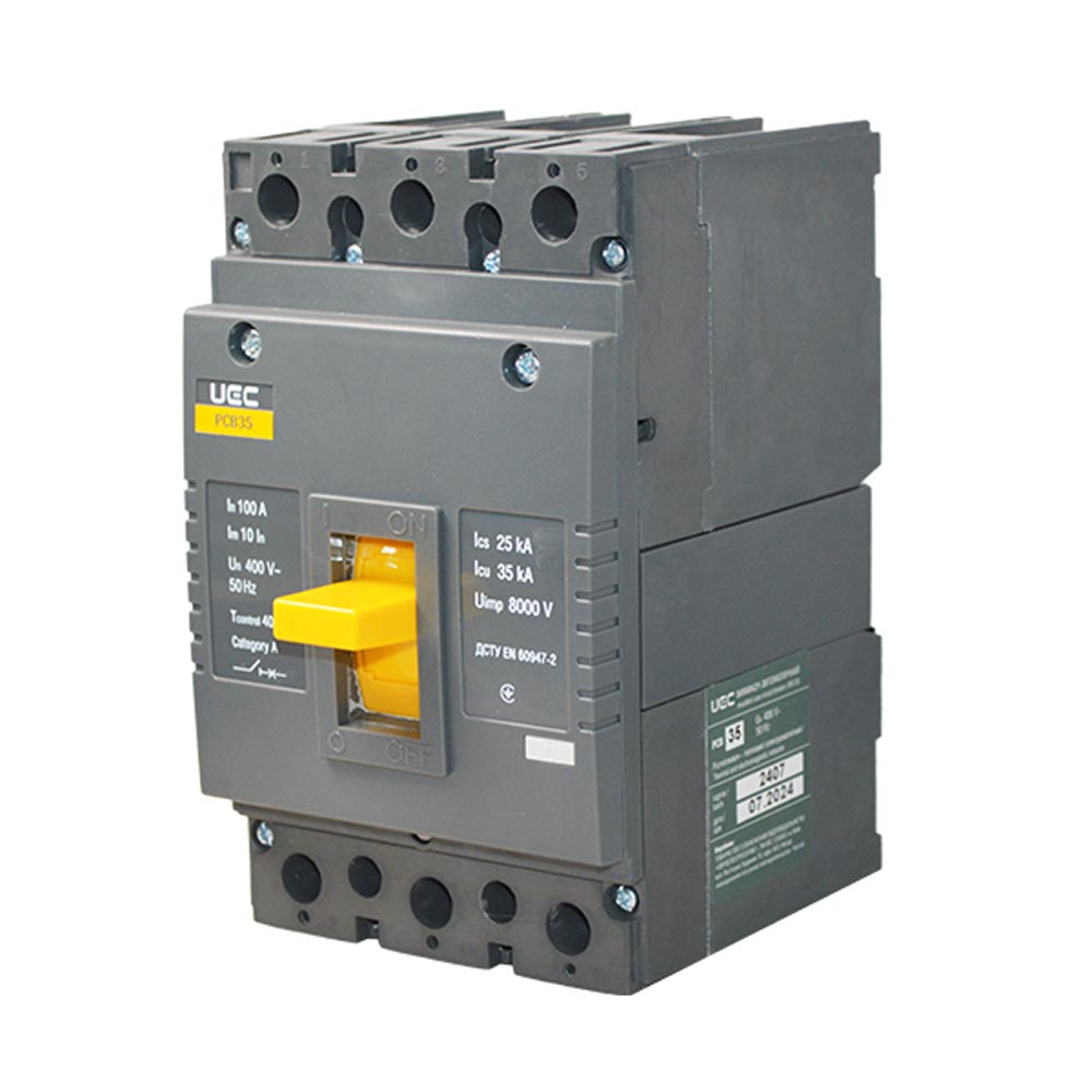 Автоматичний вимикач PCB35 3Р 100А 35кА UEC ( MCCB-PCB-35-3-0100 ) Автоматичний вимикач PCB35 3Р 100А 35кА UEC ( MCCB-PCB-35-3-0100 )