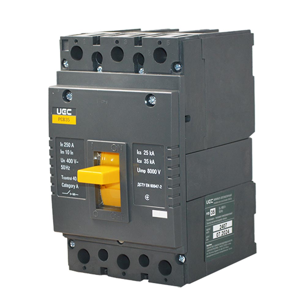 Автоматичний вимикач PCB35 3Р 250А 35кА UEC ( MCCB-PCB-35-3-0250 ) Автоматичний вимикач PCB35 3Р 250А 35кА UEC ( MCCB-PCB-35-3-0250 )