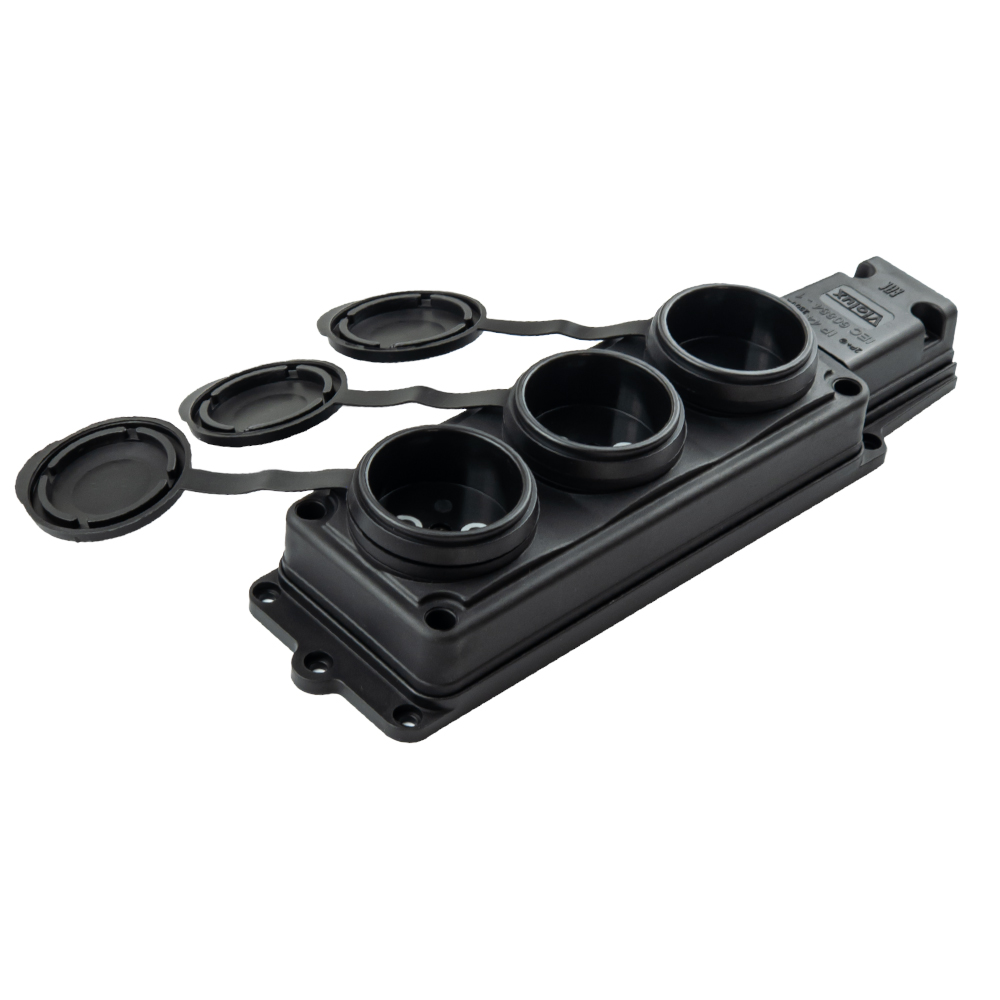 Колодка Violux каучук настінна 3-на без заземлення з кришкою IP44 ( 930710 ) Колодка Violux каучук настінна 3-на без заземлення з кришкою IP44 ( 930710 )