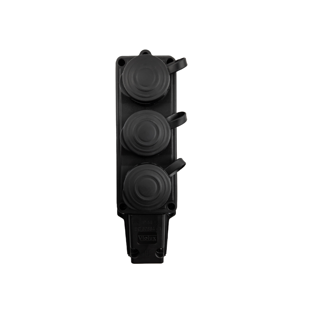 Колодка Violux каучук настінна 3-на без заземлення з кришкою IP44 ( 930710 ) Колодка Violux каучук настінна 3-на без заземлення з кришкою IP44 ( 930710 )