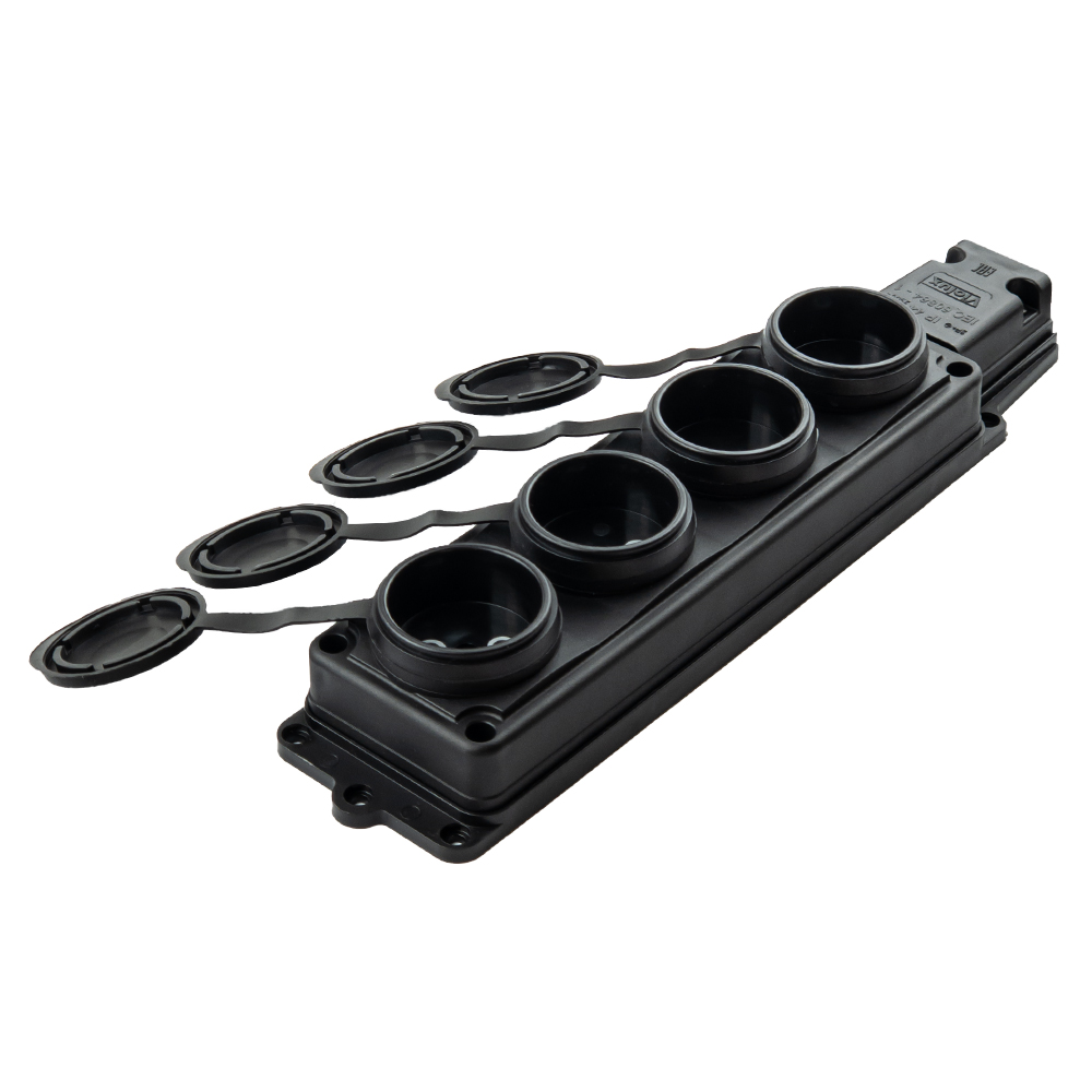 Колодка Violux каучук настенная 4-ная без заземления с крышкой IP44 ( 930720 ) Колодка Violux каучук настенная 4-ная без заземления с крышкой IP44 ( 930720 )