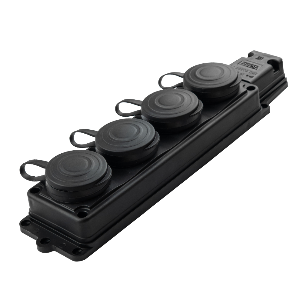 Колодка Violux каучук настенная 4-ная без заземления с крышкой IP44 ( 930720 ) Колодка Violux каучук настенная 4-ная без заземления с крышкой IP44 ( 930720 )
