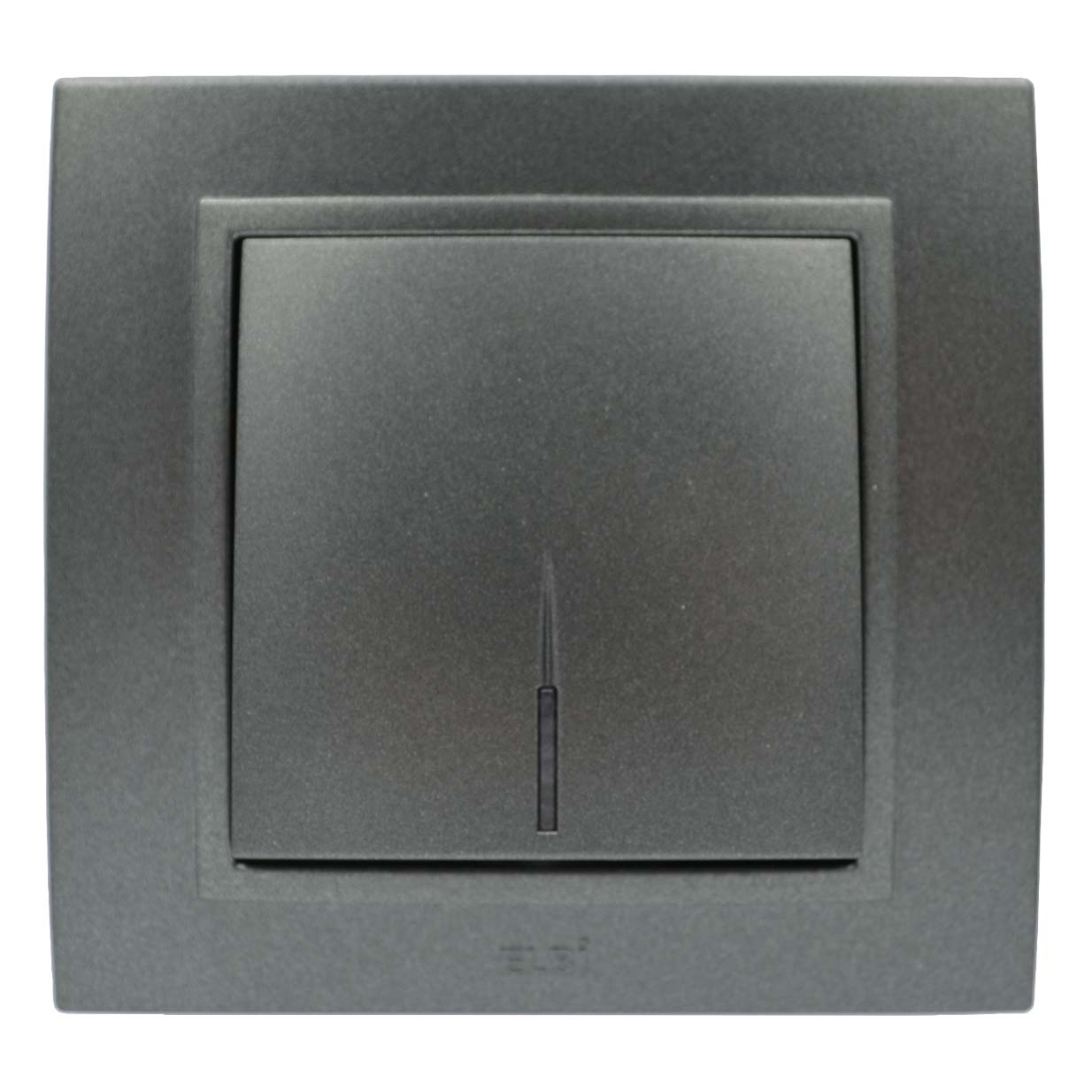 Выключатель ELBI ZENA Silverline черный металлик 1кл с подсветкой без рамки ( 609-011100-201 )