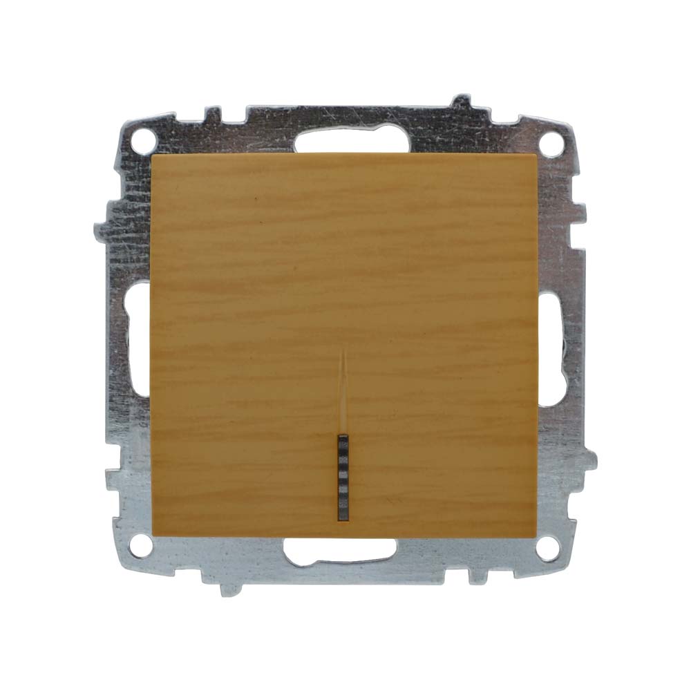Выключатель ELBI ZENA Woodline клен 1кл с подсветкой без рамки ( 609-012700-201 )