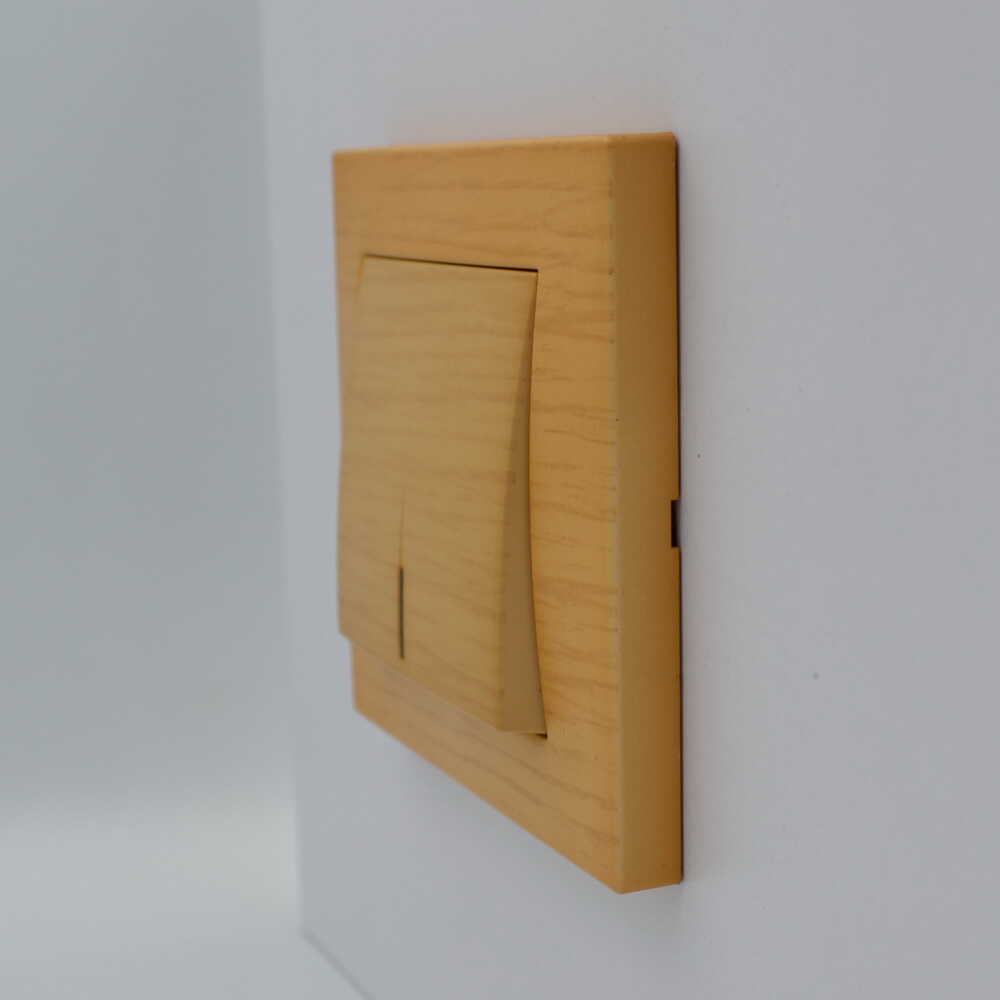 Выключатель ELBI ZENA Woodline клен 1кл с подсветкой без рамки ( 609-012700-201 )