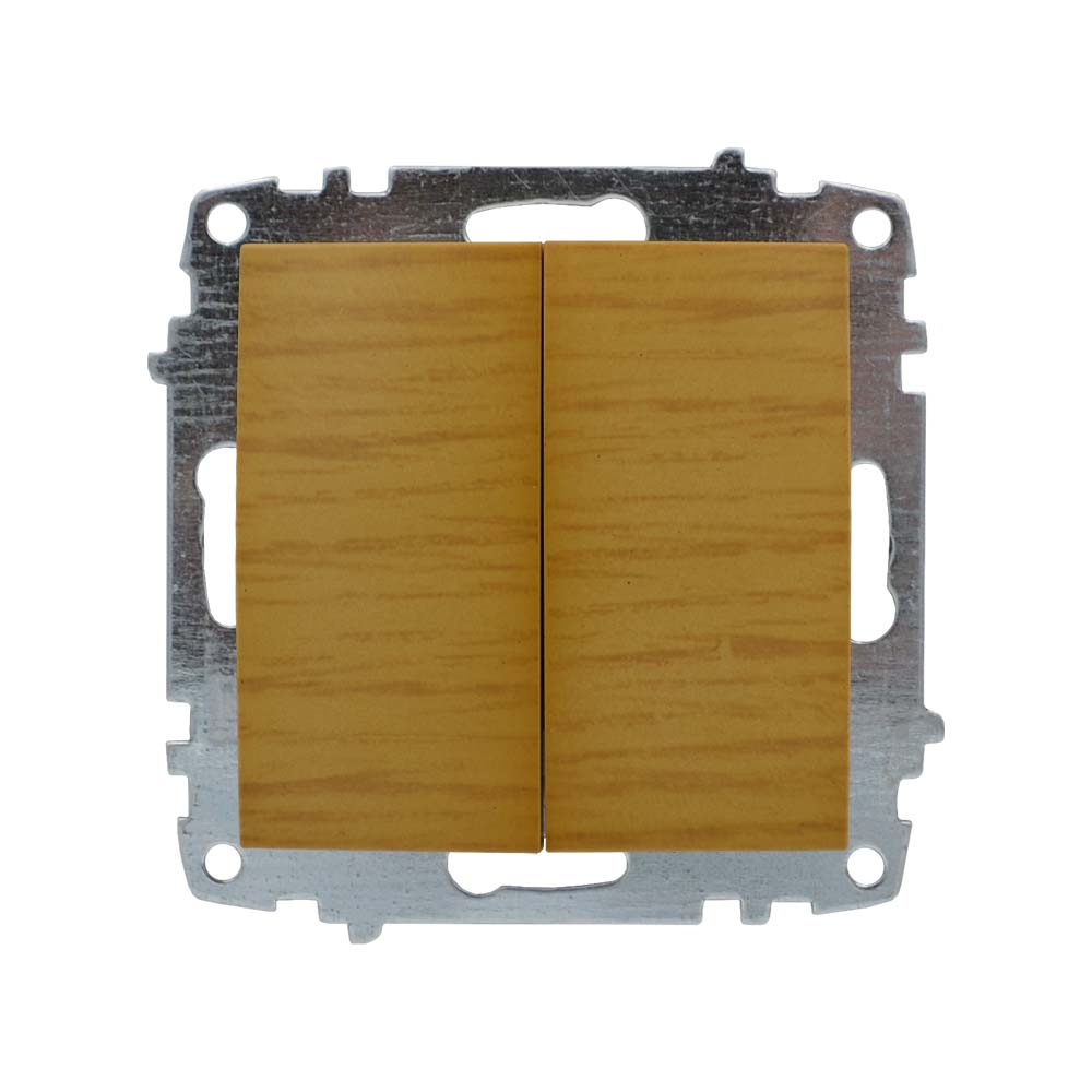 Вимикач ELBI ZENA Woodline клен 2кл без рамки ( 609-012700-202 )