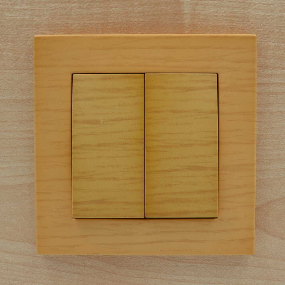 Вимикач ELBI ZENA Woodline клен 2кл без рамки ( 609-012700-202 )