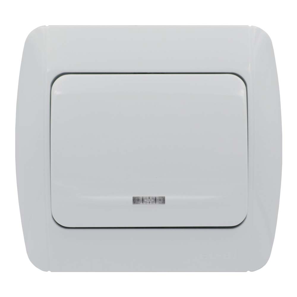 Вимикач ELBI ZIRVE Fixline білий 1кл з підсвіткою ( 501-010201-201 ) Вимикач ELBI ZIRVE Fixline білий 1кл з підсвіткою ( 501-010201-201 )