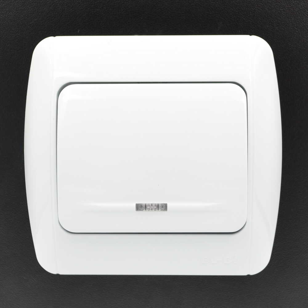 Вимикач ELBI ZIRVE Fixline білий 1кл з підсвіткою ( 501-010201-201 ) Вимикач ELBI ZIRVE Fixline білий 1кл з підсвіткою ( 501-010201-201 )